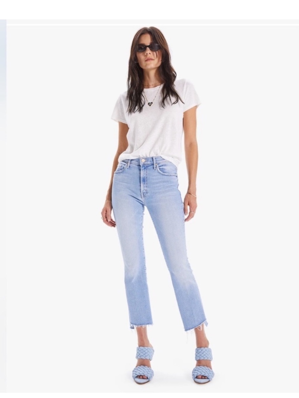 MOTHER The Insider High Waist Step Frayed Hem Crop Jeans (Limited Edition)